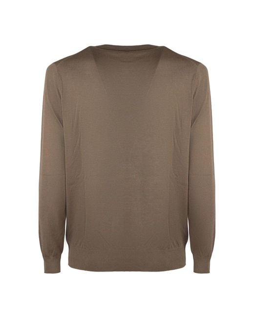 Kangra Brown Round-Neck Knitwear for men