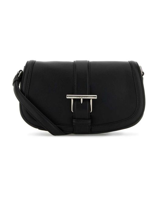 Alexander McQueen Black Schwarze Leder Satchel Crossbody Tasche