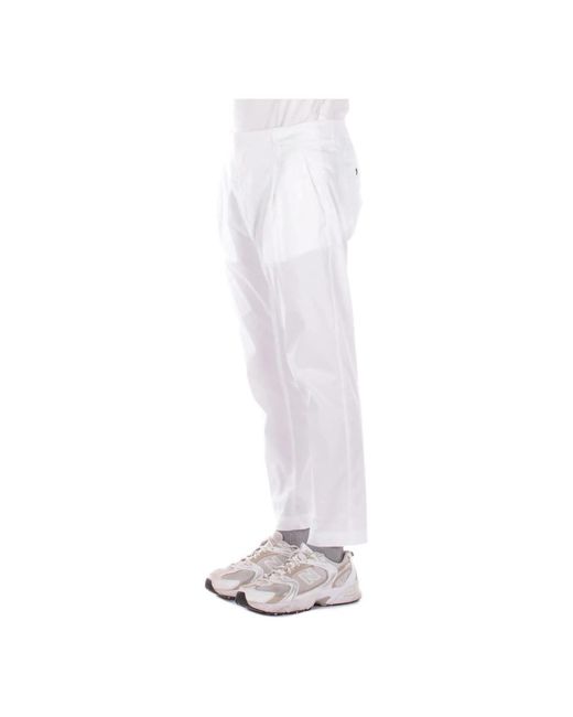 Dondup White Slim-Fit Trousers for men