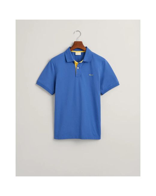 Gant Kontrast piqué polo shirt in Blue für Herren