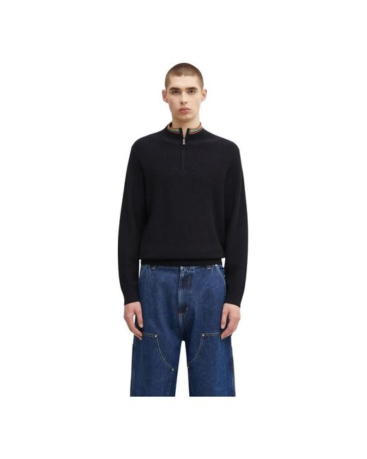 Paul Smith Wool Half-Zip Sweater in het Black voor heren