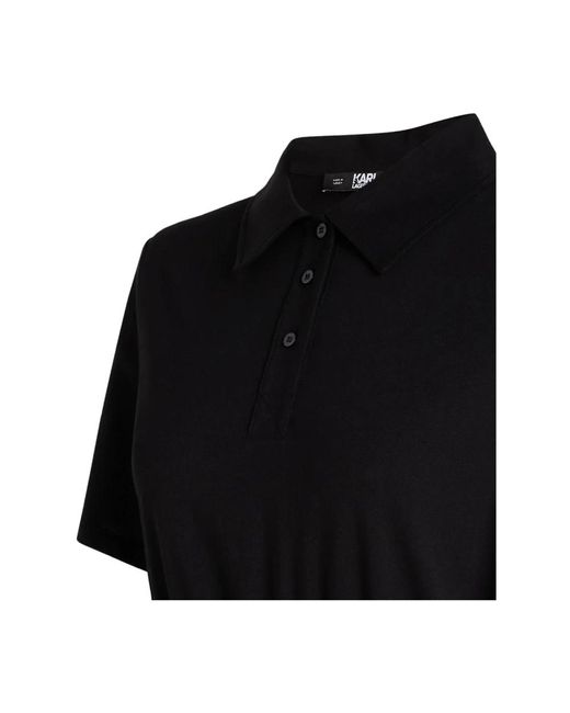 Karl Lagerfeld Black Logo tape hemdkleid in schwarz