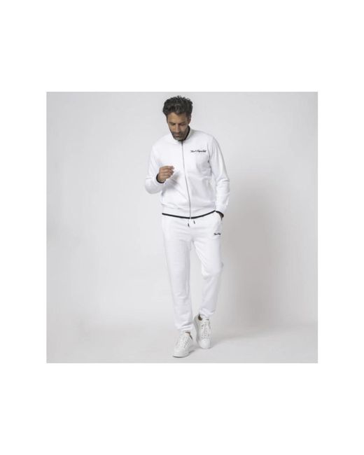 Karl Lagerfeld Weiße signature jogginghose in Gray für Herren