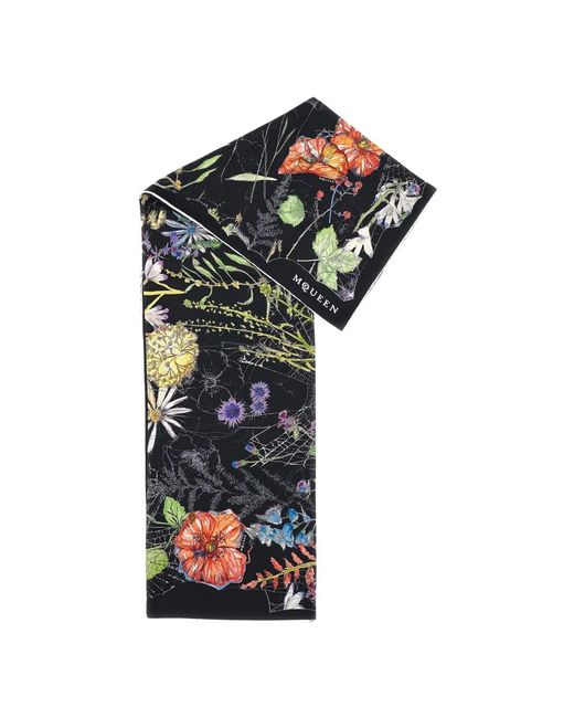McQueen Green Silky Scarves