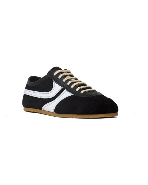 Dries Van Noten Black Suede Calfskin Leather Sneakers