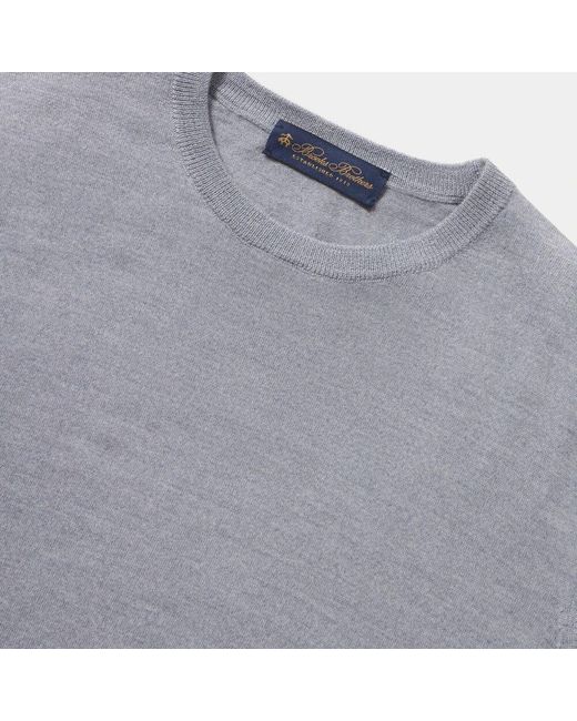 Brooks Brothers Merinowoll-rundhalspullover,merinowoll-rundhalsausschnitt-pullover,merinowolle rundhalsausschnitt pullover in Gray für Herren