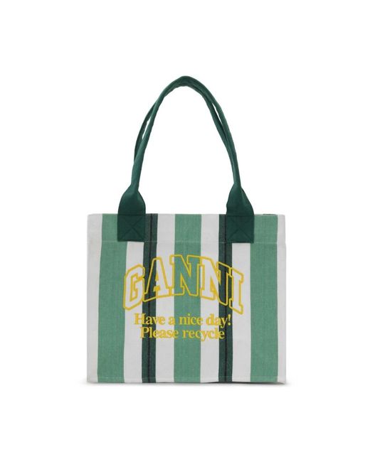 Ganni Green Tote Bags