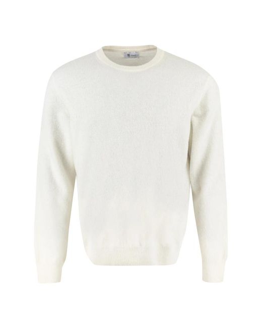 THE (Alphabet) White Round-Neck Knitwear for men