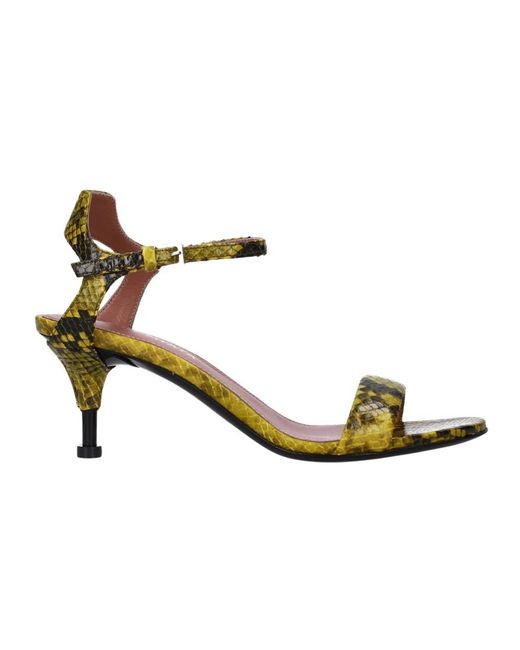 Premiata Python Print Leren Sandalen in het Metallic