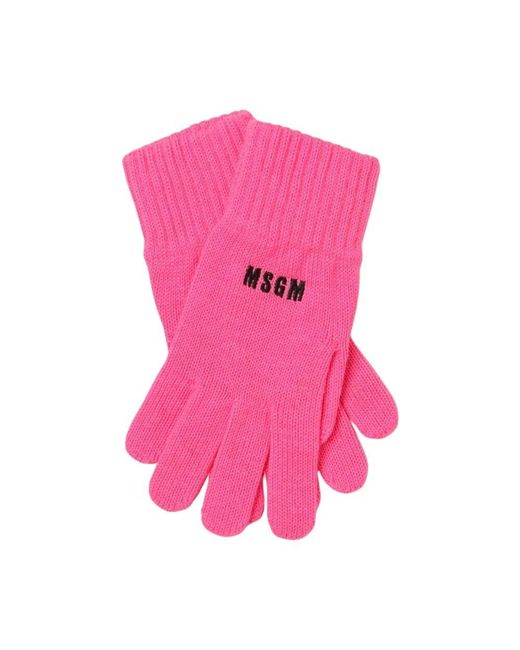 MSGM Fuchsia Wollstrickhandschuhe in Purple für Herren