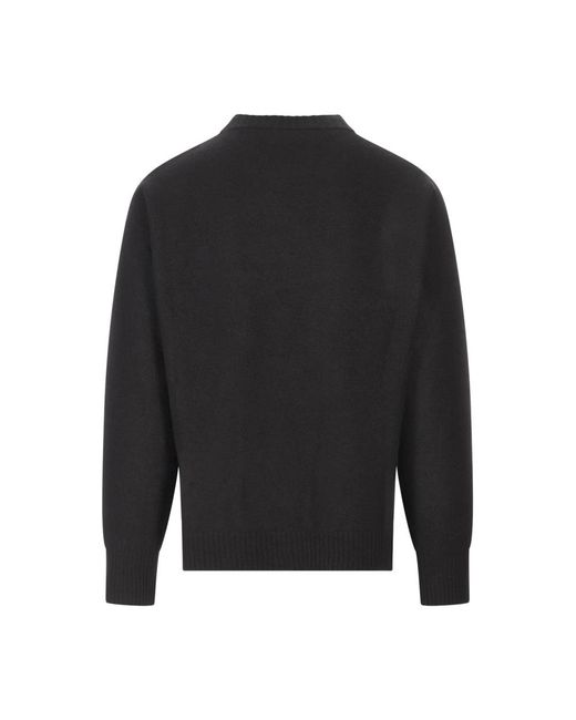 Jil Sander Hoodies & Sweatvesten ,Zwart ,Wol Zwarte Wol Herenmode Trui in het Black voor heren