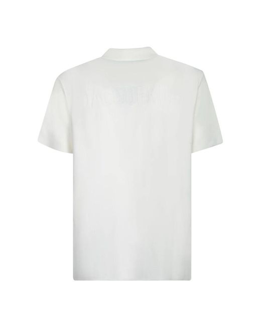 Jacquemus Weißer Polokragen Kurzarm Pullover in White für Herren