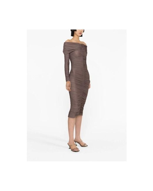 ANDAMANE Midi Dresses in Brown | Lyst