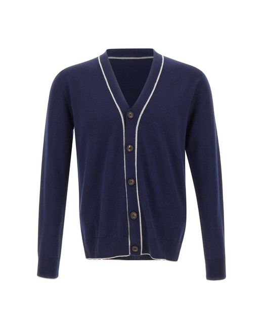 Cardigans Eleventy de hombre de color Blue