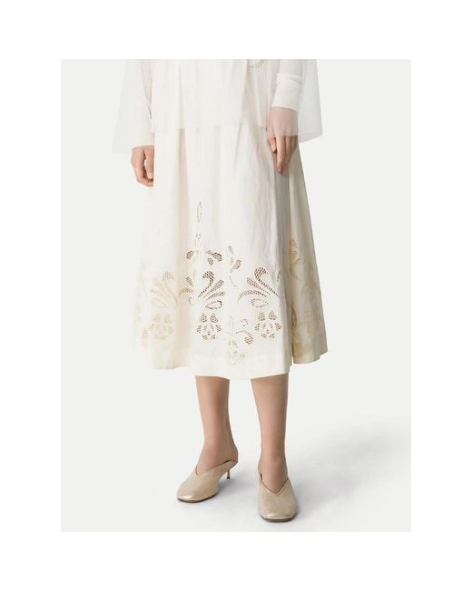 Forte_forte White Midi Skirts