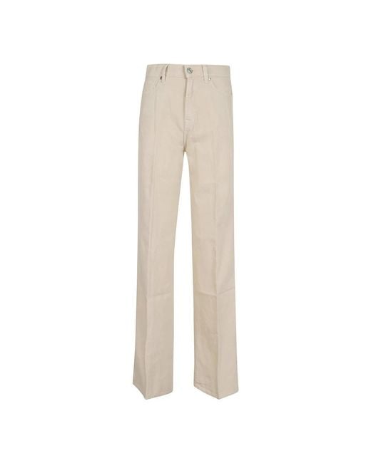 7 For All Mankind Natural Straight Trousers