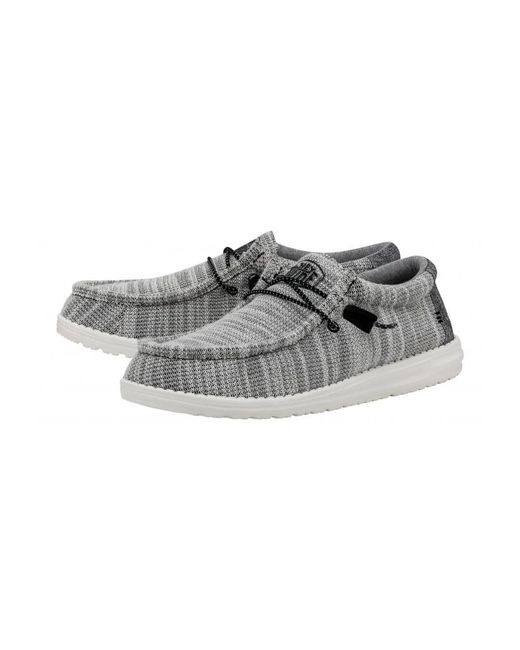 HeyDude Gray Laced Shoes for men