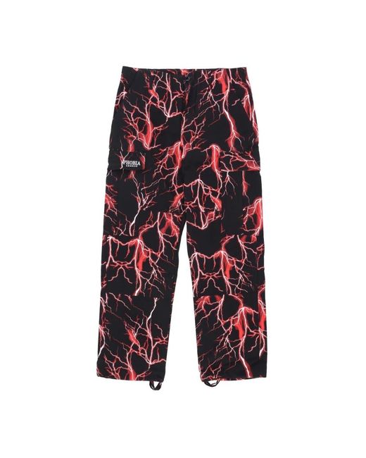 PHOBIA ARCHIVE Long Lightning Cargo Pants in het Red voor heren
