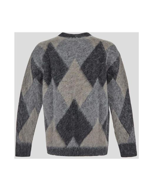 Laneus Woll crewneck strick in Gray für Herren