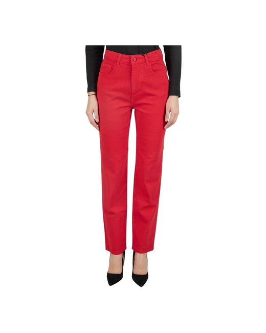 Kiton Jeans Regular Solid 100% Handgemaakt in het Red