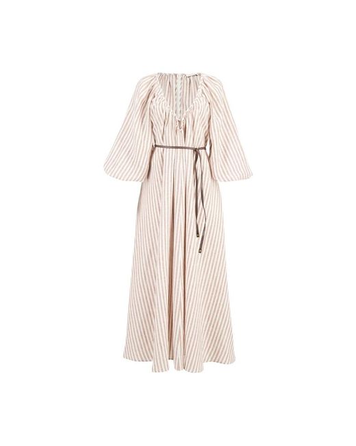 Zimmermann Kleedjes ,Linnen Cascadian Linen Maxi Dress in het Natural