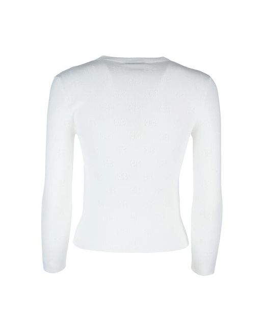 Balenciaga White Round-Neck Knitwear