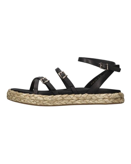 Emanuélle Vee Black Flache Sandalen