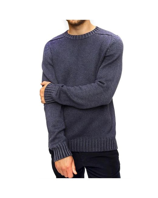Dondup Blue Round-Neck Knitwear for men