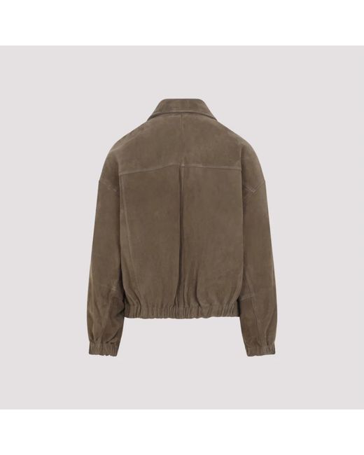 Brunello Cucinelli Suede Leren Jas in het Green