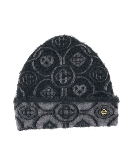 Casablanca Gray Fluffy Monogram Beanie