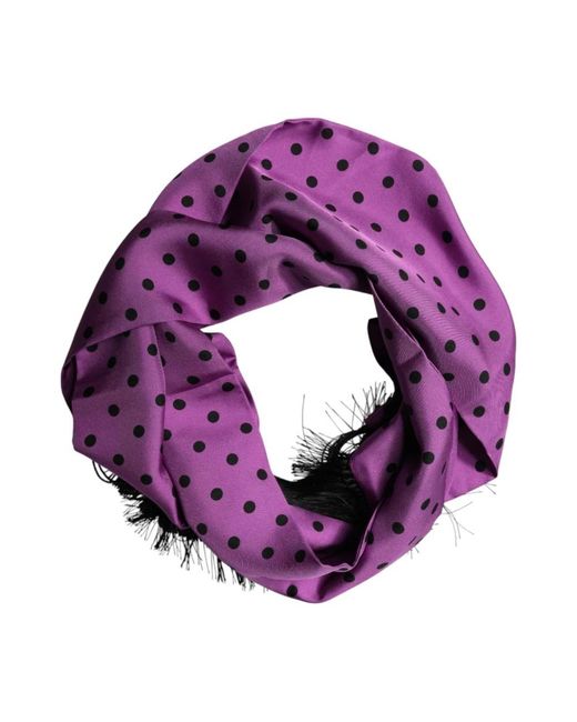 Dolce & Gabbana Purple Silk Scarves for men