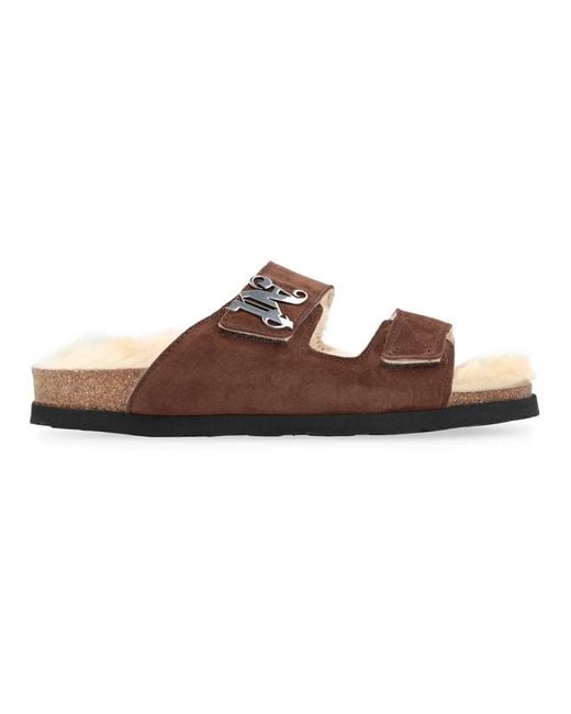 Sliders di Palm Angels in Brown da Uomo