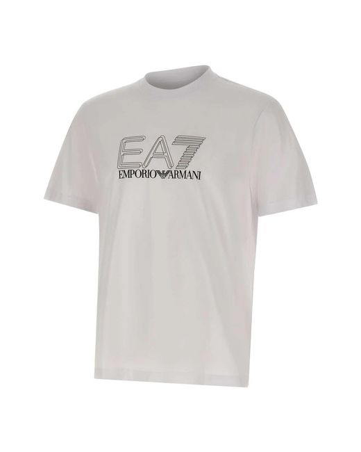 EA7 Tops ,Wit ,Katoen Visibility Katoenen T-Shirt in het Gray voor heren