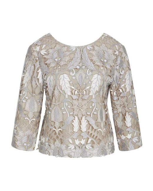 Bruuns Bazaar Overhemden ,Polyester Elegante Zilver Blouse Met Borduursel in het Gray