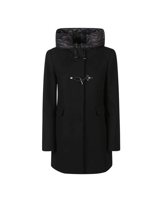 Fay Jassen ,Zwart ,Wol Front Toggle Coat Voor Dubbele Stijl in het Black