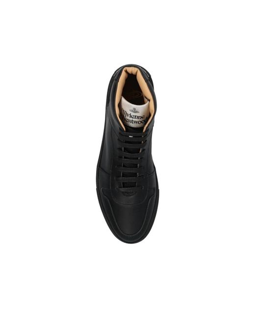 Vivienne Westwood Black Orbyt logo high-top sneakers