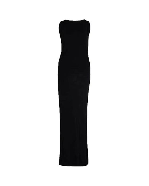 Vestido largo negro con espalda elevada Calvin Klein de color Black