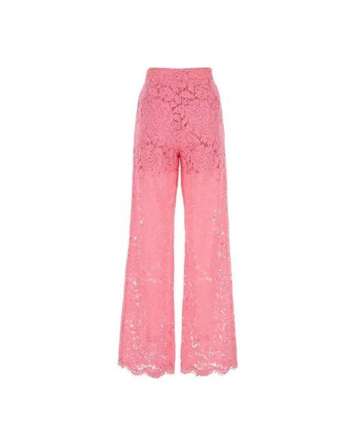 Dolce & Gabbana Pink Rosa Spitzenhose