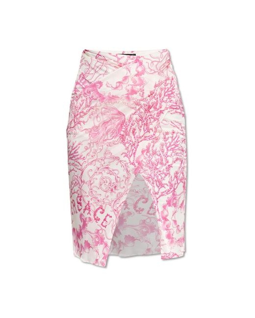 Versace Rokken ,Roze ,Rok Met Underwater Barocco Print in het Pink