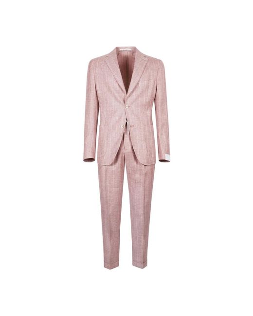 Single Breasted Suits Eleventy de hombre de color Pink