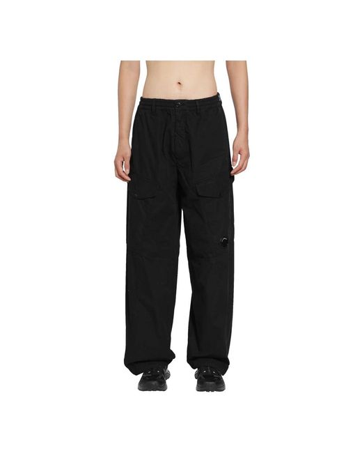 C P Company Black Wide Trousers for men