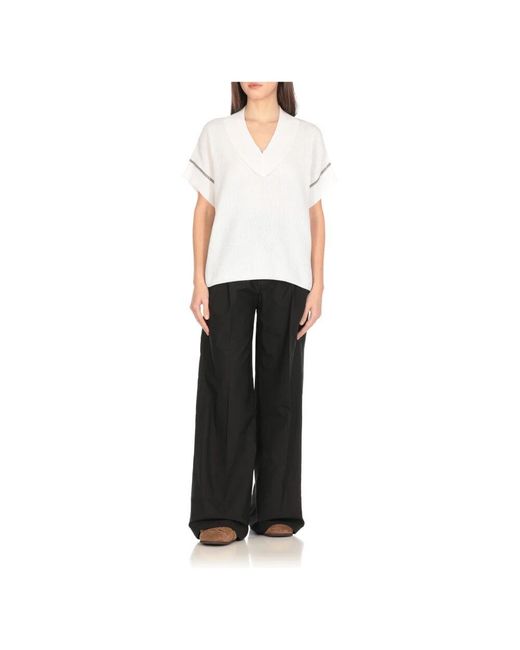 Wide Trousers Brunello Cucinelli de color Black