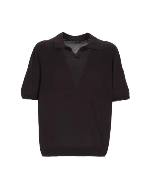 Gran Sasso Black Polo Shirts for men