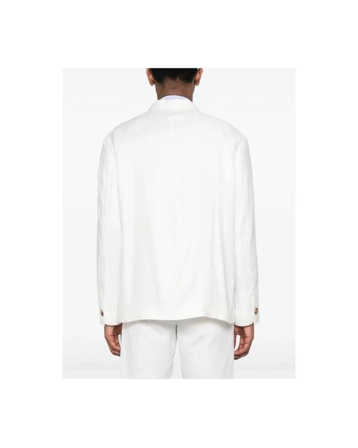 Lardini Jassen ,Wit ,Linnen Licht Jas in het White voor heren