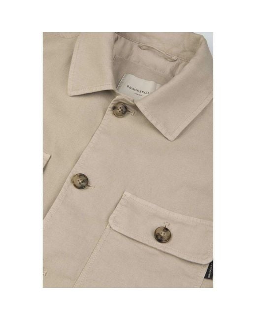 Brooksfield Safari-Jacke Mit Hemdkragen in Natural für Herren
