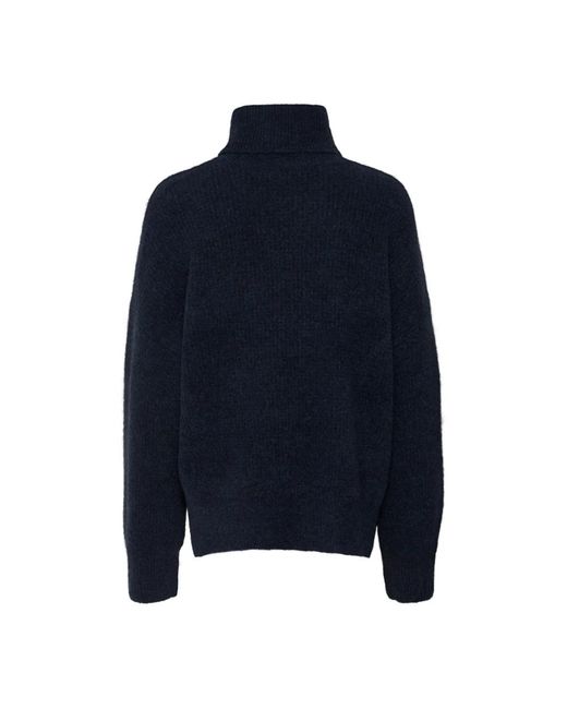 Gestuz Truien & Vesten ,Blauw ,Wol Zachte Melange Rolhals Trui in het Blue