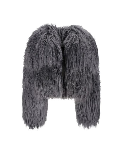 The Attico Gray Faux Fur & Shearling Jackets
