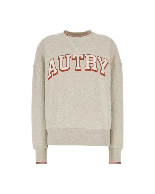Autry Hoodies & Sweatvesten ,Grijs ,Katoen Lichtgrijze Katoenen Sweatshirt in het White