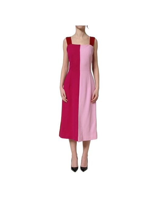 Dolce & Gabbana Pink Midi Dresses