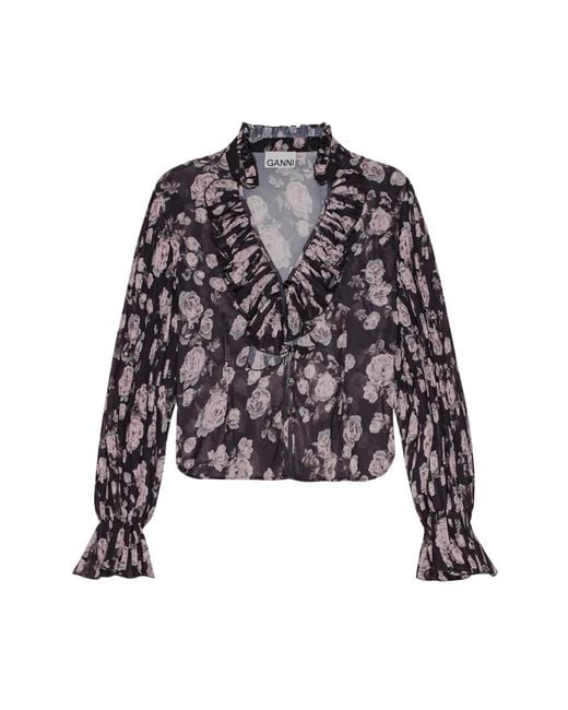 Ganni Black Blouses